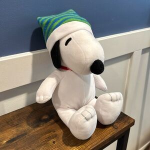 Peanuts Snoopy Plush with green Christmas hat- kohls cares stuffed animal